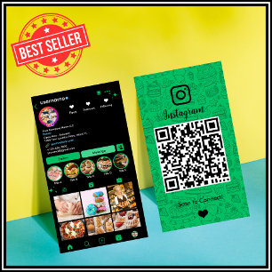 Green Bakery Instagram Chef QR Code Social Media Visitekaartje