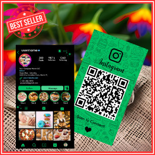 Green Bakery Instagram Chef QR Code Visitekaartje