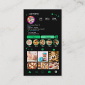 Green Bakery Instagram Chef QR Code Visitekaartje (Voorkant)