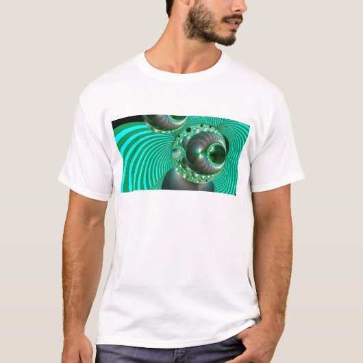 GREEN BALL ABSTRACT MANDELBOT T-SHIRT (Voorkant)