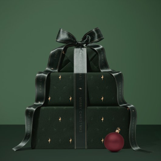 Green ballerina and reindeer wrapping paper cadeaupapier