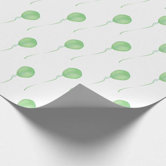Green balloon Gift Wrapping Paper - Cadeaupapier (Hoek)