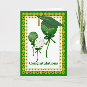 Green Balloons Custom Afstuderen Kaart