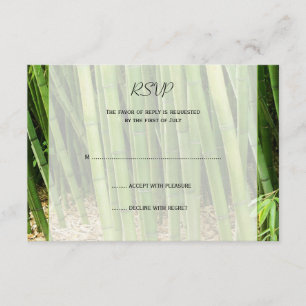 Green Bamboo Asian Wedding Response Card RSVP Kaartje