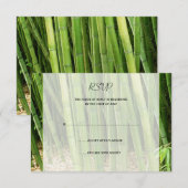 Green Bamboo Asian Wedding Response Card RSVP Kaartje (Voorkant / Achterkant)