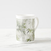 Green Bamboo Mindfulness Yoga Porselein Kop (Voorkant rechts)