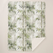 Green Bamboo Mindfulness Yoga Sherpa Deken (Voorkant)