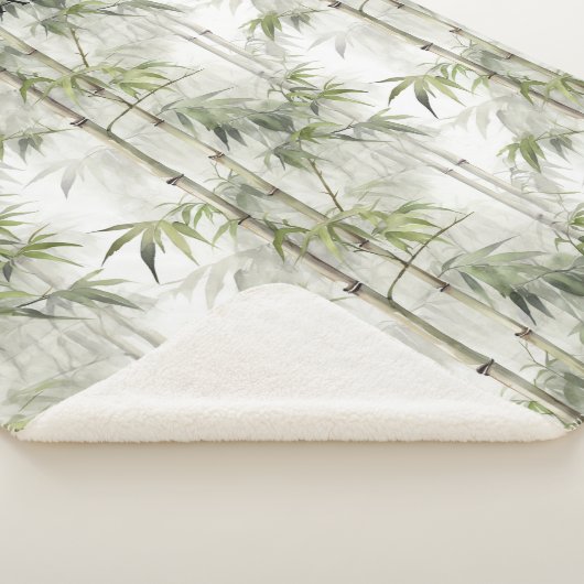 Green Bamboo Mindfulness Yoga Sherpa Deken (3/4)