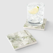 Green Bamboo Mindfulness Yoga Stenen Onderzetter (Zijkant)