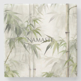 Green Bamboo Mindfulness Yoga Stenen Onderzetter