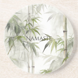 Green Bamboo Mindfulness Yoga Zandsteen Onderzetter