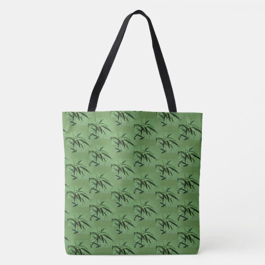 Green Bamboo Pattern Canvas tas (Voorkant)