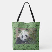 Green Bamboo Pattern Canvas tas (Achterkant)