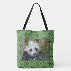 Green Bamboo Pattern Canvas tas