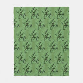 Green Bamboo Pattern Fleece Blanket (Voorkant)