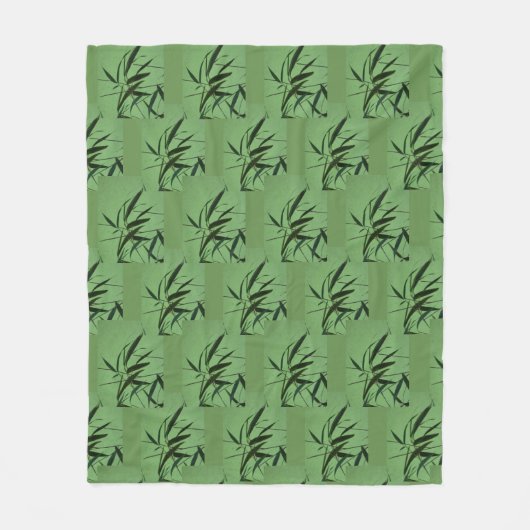 Green Bamboo Pattern Fleece Blanket (Voorkant)