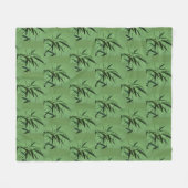 Green Bamboo Pattern Fleece Blanket Deken (Voorkant (Horizontaal))