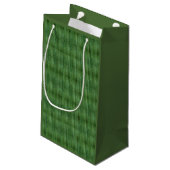 Green Bamboo Reed Pattern Gift Bag Klein Cadeauzakje (Achterkant Gekanteld)