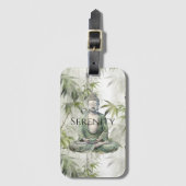 Green Bamboo Serenity Buddha Bagagelabel (Voorkant (verticaal))
