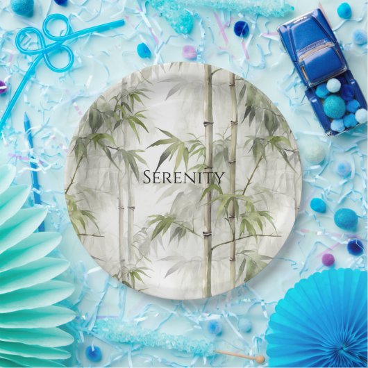 Green Bamboo Serenity Papieren Bordje (Feest)