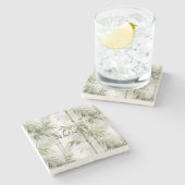 Green Bamboo Serenity Stenen Onderzetter (Zijkant)