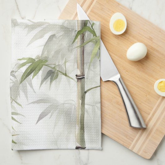 Green Bamboo Serenity Theedoek (Quarter Fold)