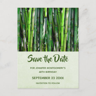 Green Bamboo Stalks Natuur Foto - Save the Date Uitnodiging Briefkaart