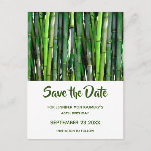 Green Bamboo Stalks Natuur Foto - Save the Date Uitnodiging Briefkaart