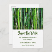 Green Bamboo Stalks Natuur Foto - Save the Date Uitnodiging Briefkaart (Voorkant / Achterkant)