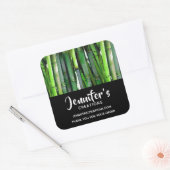 Green Bamboo Stalks Natuur Fotografie Business Vierkante Sticker (Envelop)