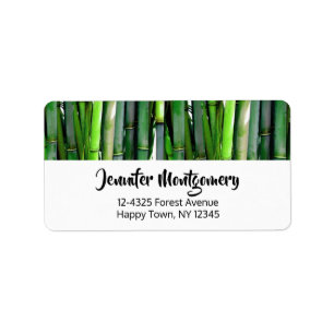 Green Bamboo Stalks Natuur Fotografie Etiket