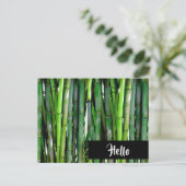 Green Bamboo Stalks Natuur Fotografie Hallo Briefkaart (Staand voorkant)