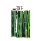 Green Bamboo Stalks Natuur Fotografie Heupfles (Links)