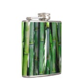 Green Bamboo Stalks Natuur Fotografie Heupfles (Rechts)