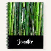 Green Bamboo Stalks Natuur Fotografie Notitieboek (Voorkant)