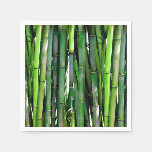Green Bamboo Stalks Natuur Fotografie Servet (Voorkant)