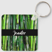 Green Bamboo Stalks Natuur Fotografie Sleutelhanger (Achterkant)