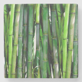 Green Bamboo Stalks Natuur Fotografie Stenen Onderzetter