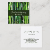 Green Bamboo Stalks Natuur Fotografie Vierkante Visitekaartje (Voorkant / Achterkant)