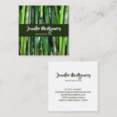 Green Bamboo Stalks Natuur Vierkante Visitekaartje (Voorkant / Achterkant)