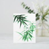 Green Bamboo Twig Briefkaart (Staand voorkant)