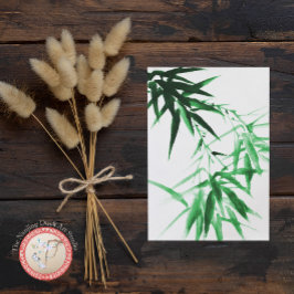 Green Bamboo Twig Briefkaart