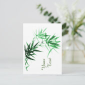 Green Bamboo Twig Feestdagenkaart (Staand voorkant)