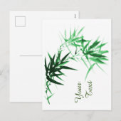 Green Bamboo Twig Feestdagenkaart (Voorkant / Achterkant)