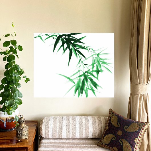 Green Bamboo Twig Foto Afdruk