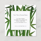 Green Bamboo Vierkante Visitekaartje (Achterkant)