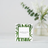 Green Bamboo Vierkante Visitekaartje (Staand voorkant)