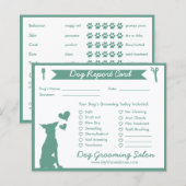 Green Banner Silhouette Dog Grooming Report Kaart (Voorkant / Achterkant)