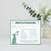 Green Banner Silhouette Dog Grooming Report Kaart (Staand voorkant)