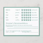 Green Banner Silhouette Dog Grooming Report Kaart (Achterkant)